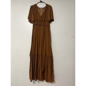 Baltic Born Dress Tiered Layered Burnt Color Womens Size Large